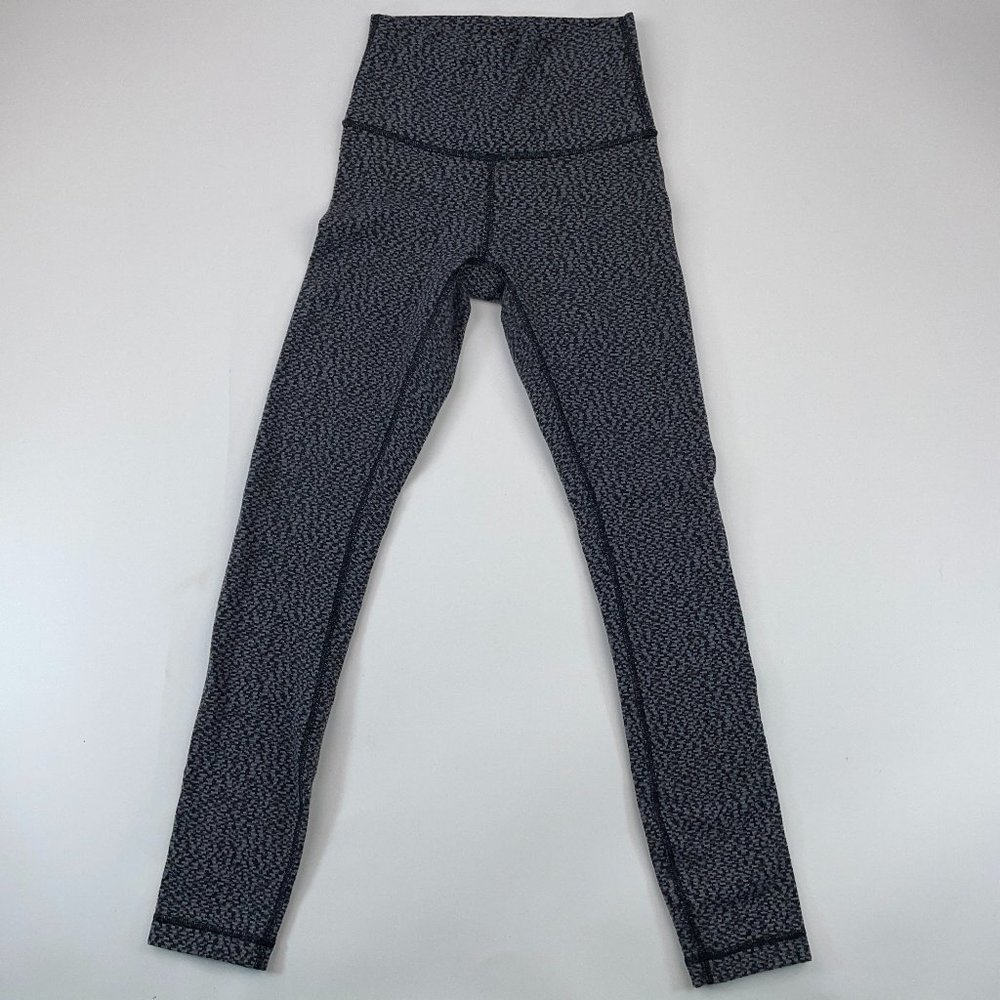 LULULEMON Knit Wonder Under Leggings Grey Black